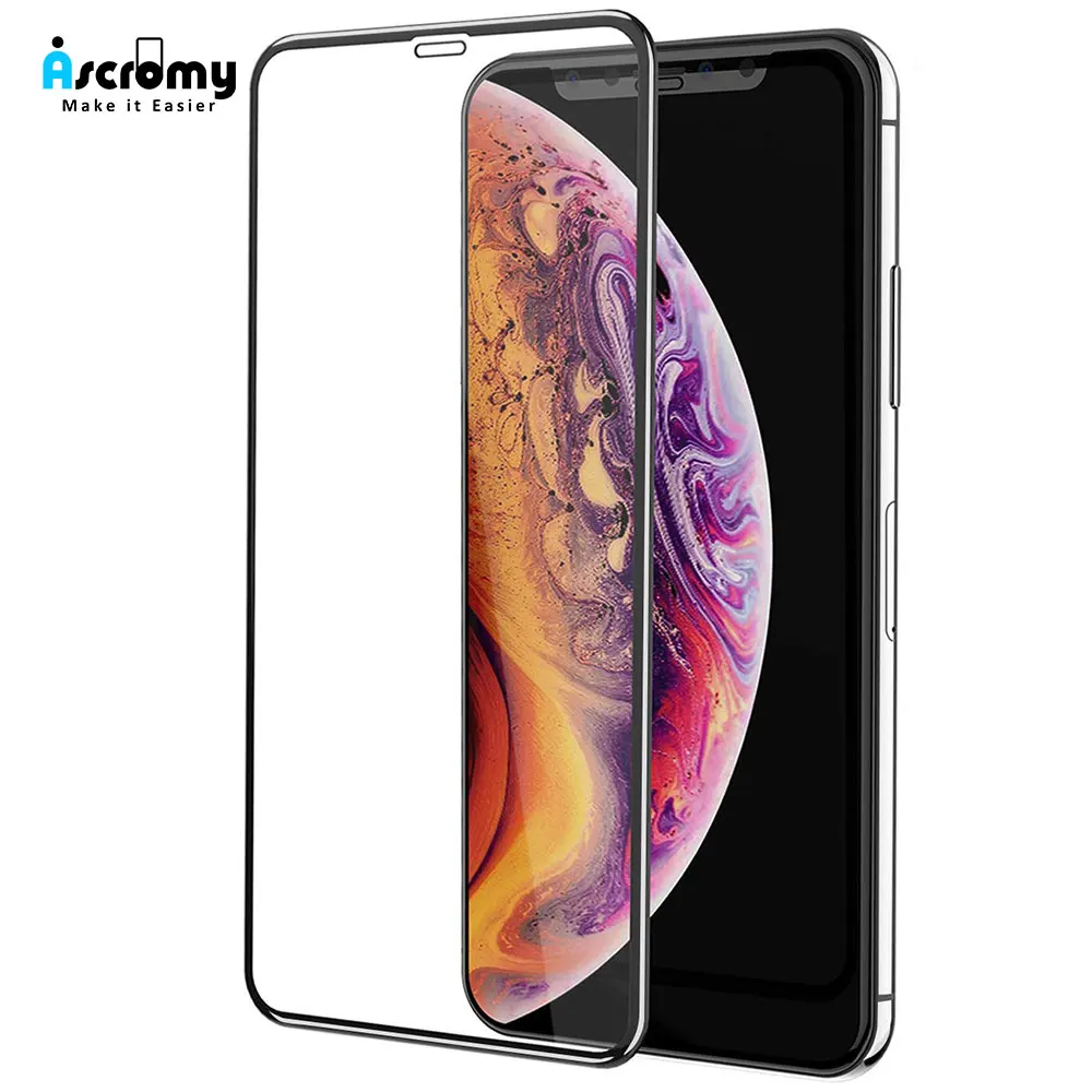 

Ascromy 5D For iPhone Xs Max Screen Protector Full Cover 9H Tempered Glass Protection For iPhone X XR 8 Plus 7 6 6S Accessories