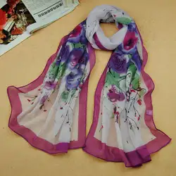 2014 Новый дизайн дамы дизайн картина маслом шарф/платки цветок шифон шелк мусульманские долгие зимние шарфы/шали