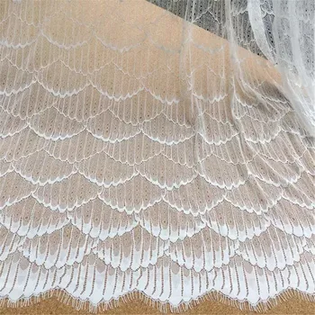 

3 Meters/Lot Vintage French Chantilly Eyelash Lace Fabric Striped DIY Handmade Sewing Craft