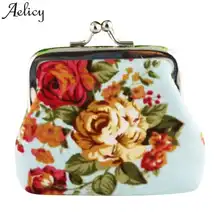 Aelicy Модный женский кошелек для монет цветочный принт Дамский маленький кошелек монета металлическая кнопка Карманный мешочек с монеткой ключ кредитный держатель для карт