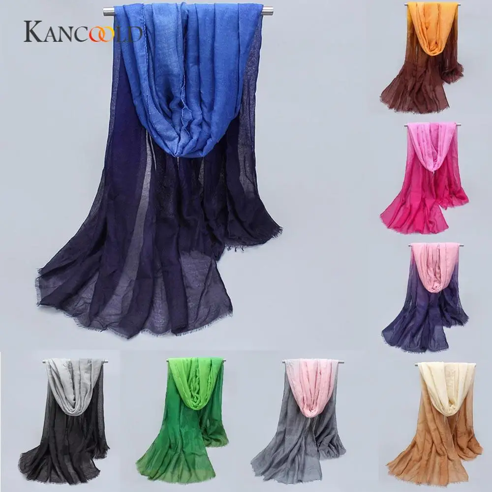 

KANCOOLD socks women's fashion Fashion Lady Casual Gradient Color Long Wrap Women's Shawl Pashmina Stole Scarf Scarves FEB13