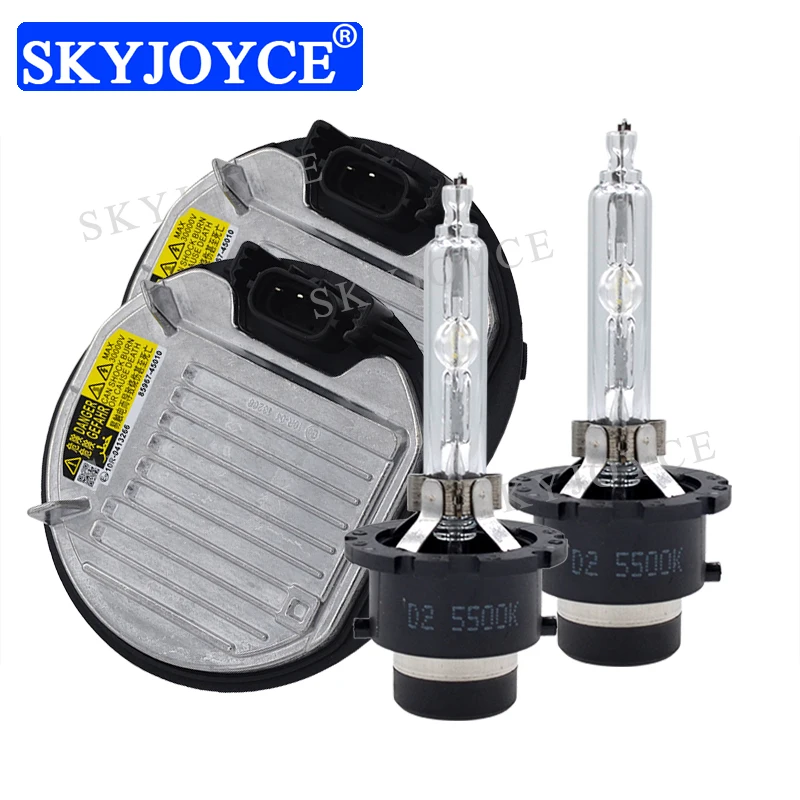 SKYJOYCE Original 35W 55W D2S D4S Xenon HID Bulb Kit 5500K 6500K D2S D2R D4R D4S Car Headlight Bulb 85967-45010 D2S Ballast Kit (2)