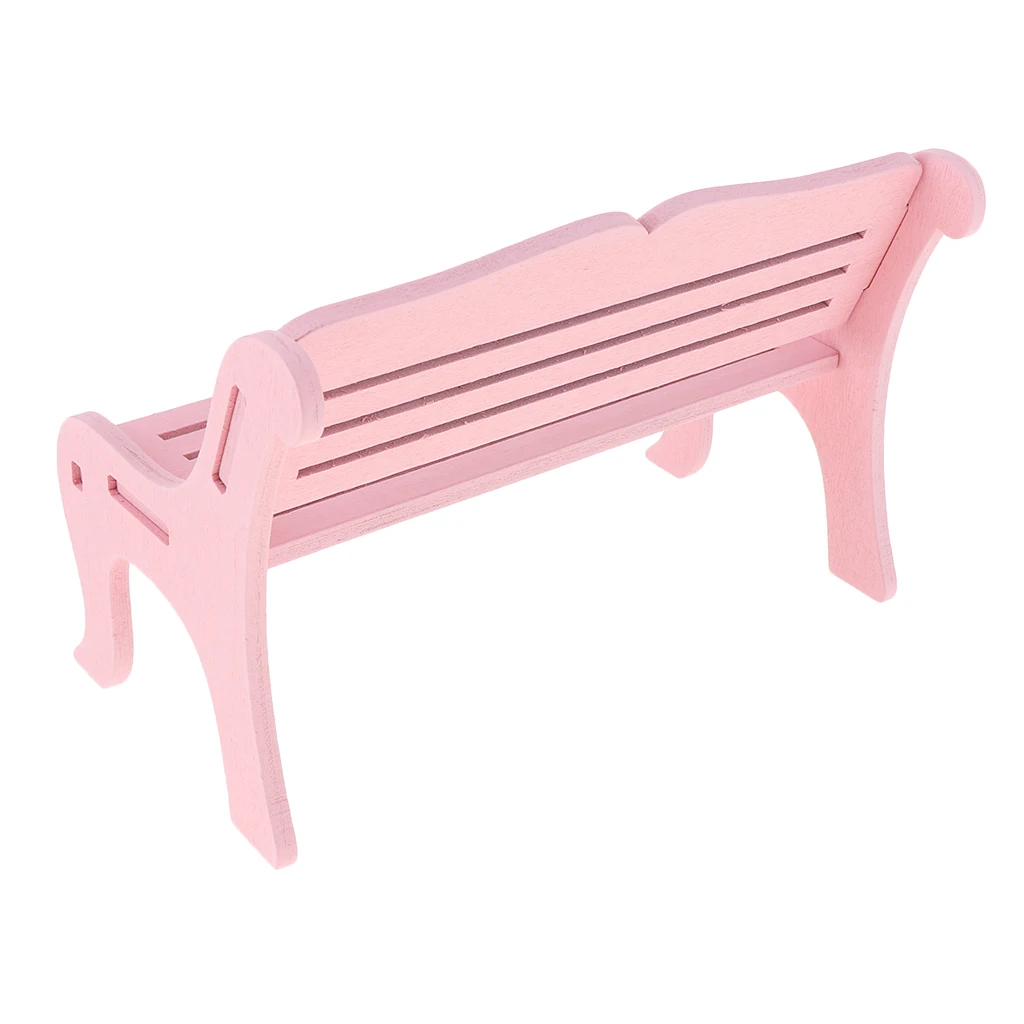 1/6 Doll House Park Bench Garden Chair Furniture Kids Pretend Play Toy