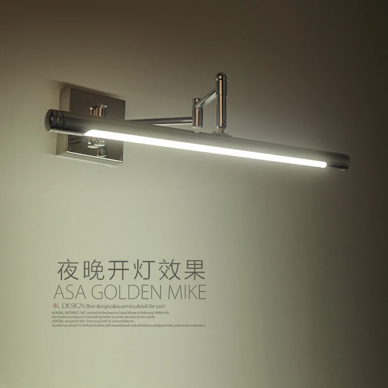 

European telescopic adjustable LED lens headlights modern simple FOLLR lamp mirror front waterproof wall cabinet LU626 ZL154