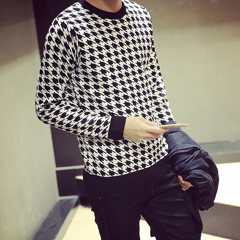 pepe jeans houndstooth knit with logo