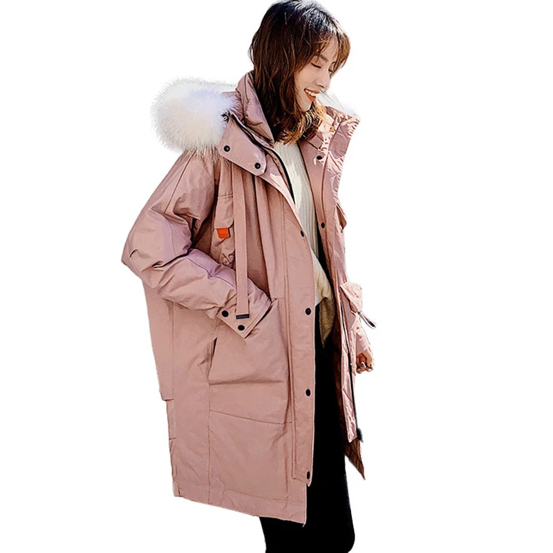 

2019 New Autumn winter Medium length Women parka Outwear Coat Jacket zipper Solid Raglan sleeve Thick warm Fashion Cotton C23