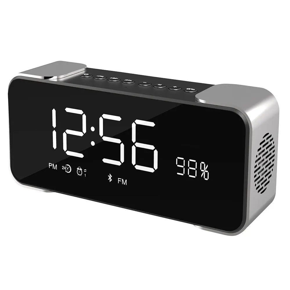 

Mesuvida Bluetooth Speakers,Hi-Fi Portable Wireless Stereo Speaker with Alarm Clock Build-in Mic FM Radio LED Light Hands-free