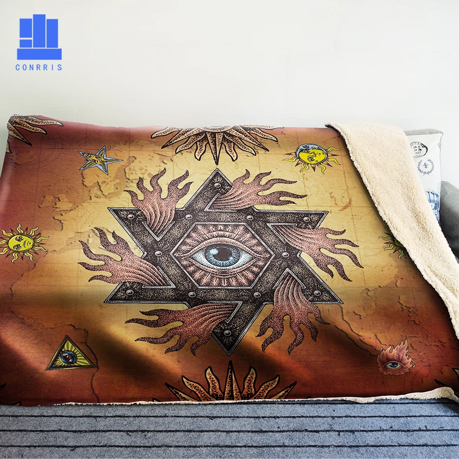 

GNORRIS Evil eyes Oversized Famil Lambskin 3D Print Super Soft Warm Throw Blanket Nether Sofa Lazy Bedding Blanket Cloak