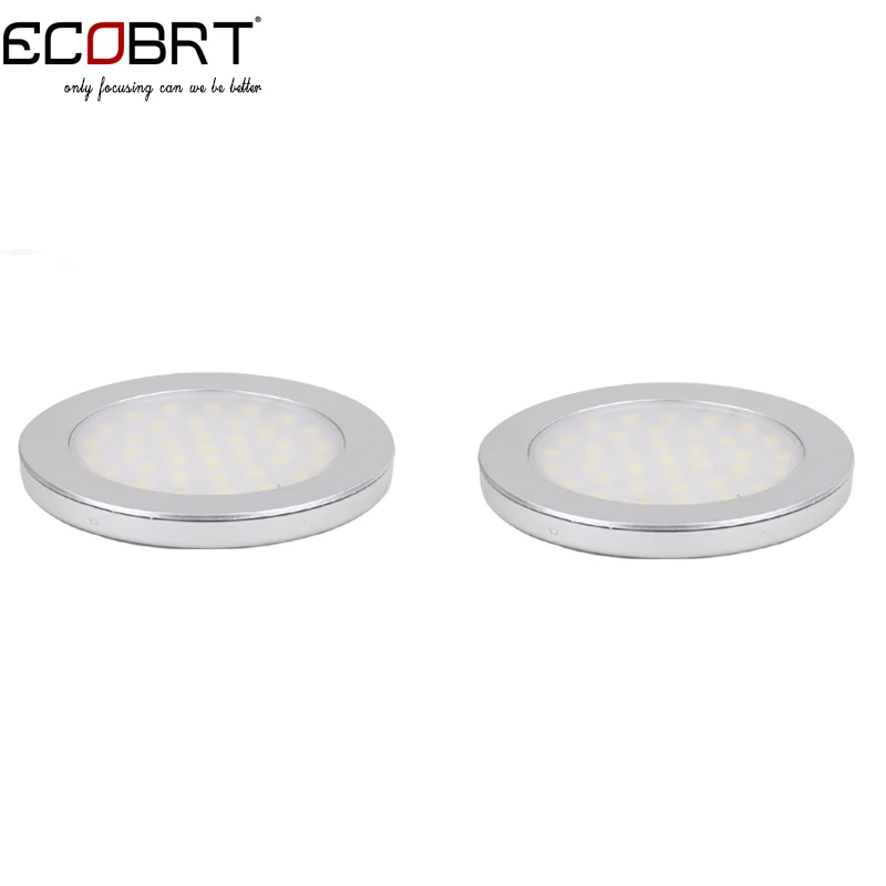 Flat Surface 12v Led Under Cabinet Lights Dc9.5-30v 3w Aluminum Round Marine Boat Lighting Lamps 24v Work with Battery 2pcs/lot