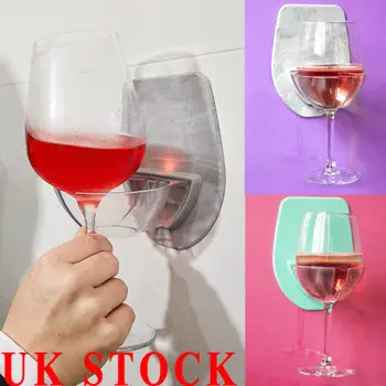 

1PC Bath&Shower Portable Suction Cup Holder Caddy For Beer Wine Cans Glass Clear