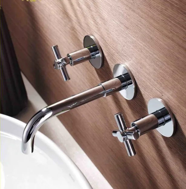 

Best selling 8" widespread dual handle wall mounted basin mixer
