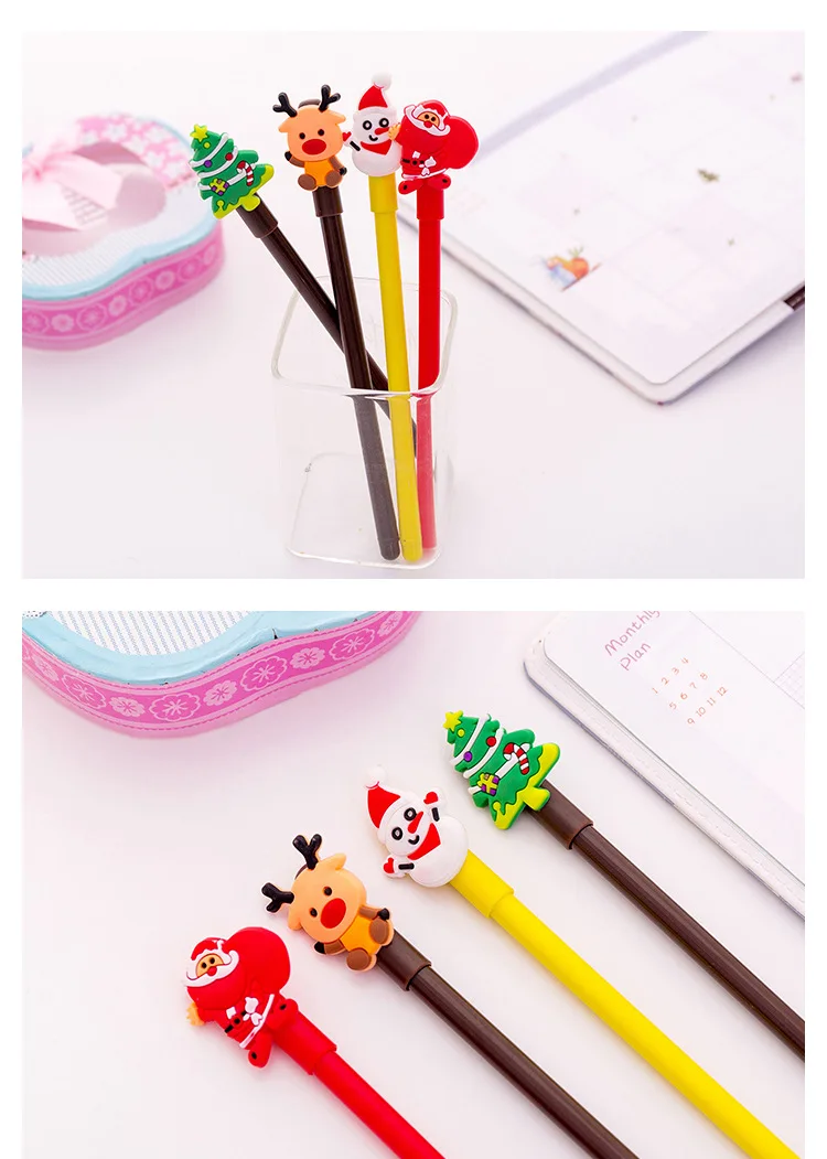 Neutra para Escrever Presentes por Atacado Gel dos Desenhos Caneta Animados Natal Estudante Escritório Canetas Papelaria Animal Estacionário Crianças 40 Pçs 8 Material escolar e de escritório