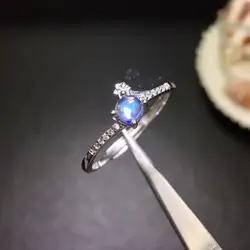 Натуральный лунный камень синего цвета кольцо, простой и изысканный, хорошее качество драгоценный камень, 925 серебро