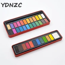 YDNZC Профессиональный превосходный портативный Твердые акварельные краски в наборе кисть яркий цвет краска ing набор краски для студентов художественные принадлежности