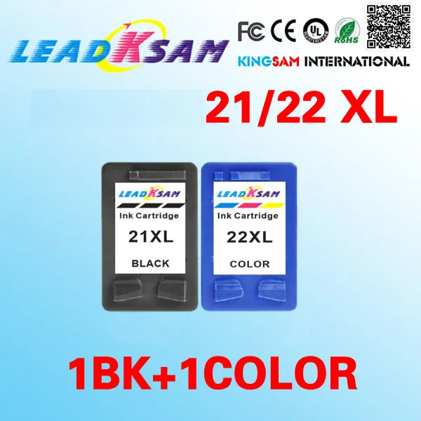 Чернильный картридж LeadKsam совместимый с hp21 22 21XL 22XL C9351A для Deskjet 3915 D1530 D1320 F2100 F2280 F4100