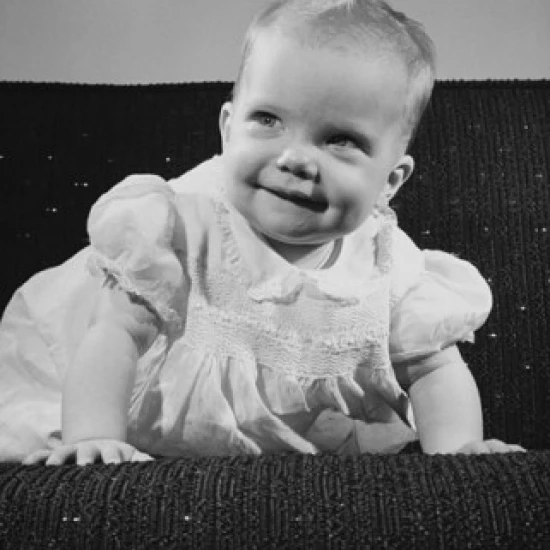 Baby girl smiling Poster Print (18 x 24)