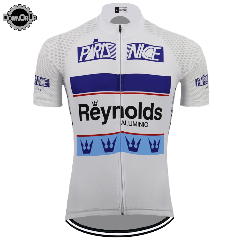Рейнольдс белый Велосипеды Джерси ropa ciclismo для мужчин с коротким рукавом одежда de
