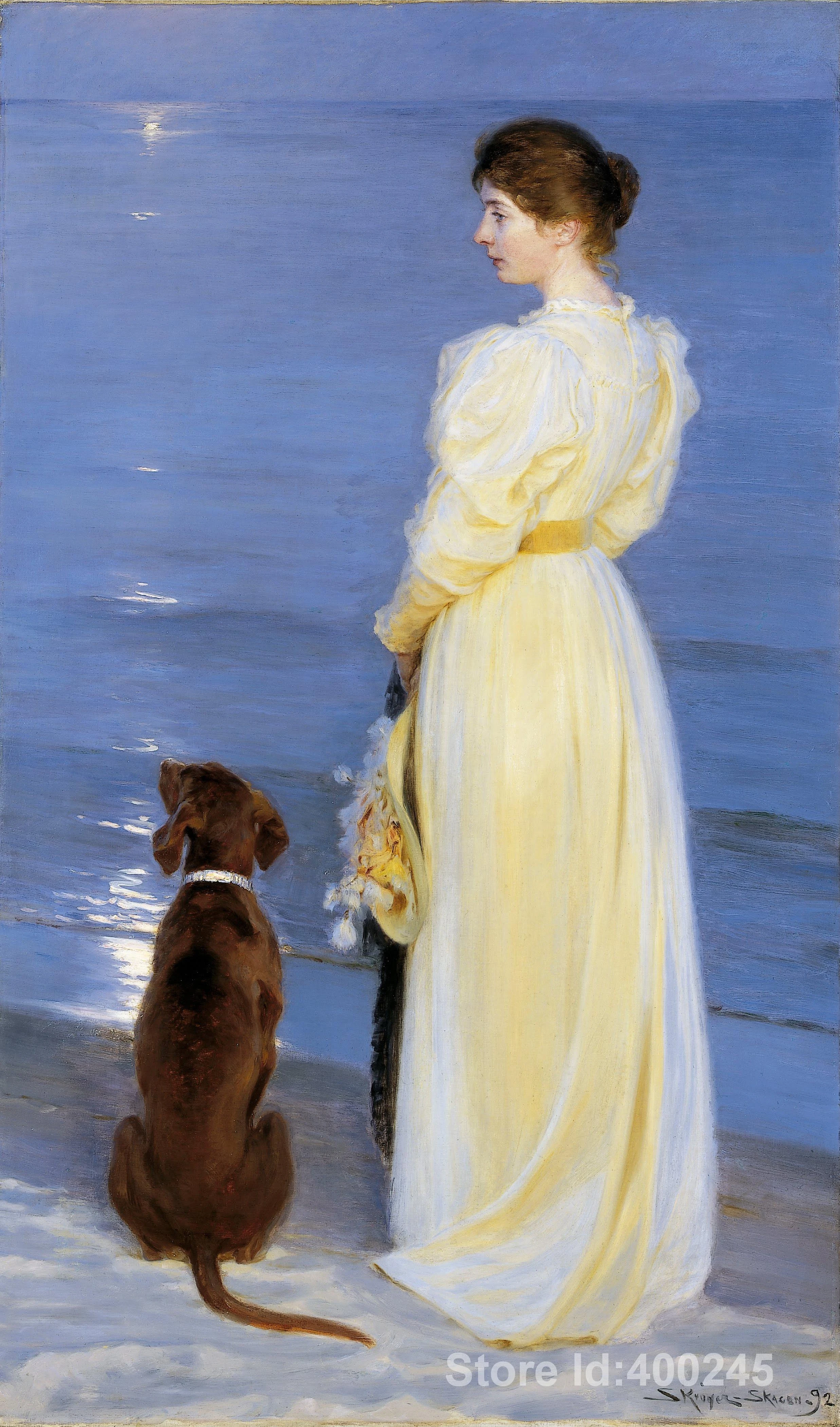 Gemalde By Peder Severin Kroyer Sommer Abend In Skagen Strand Kunst Handgemalte Hohe Qualitat Painting Types Art Paintingart Lantern Aliexpress