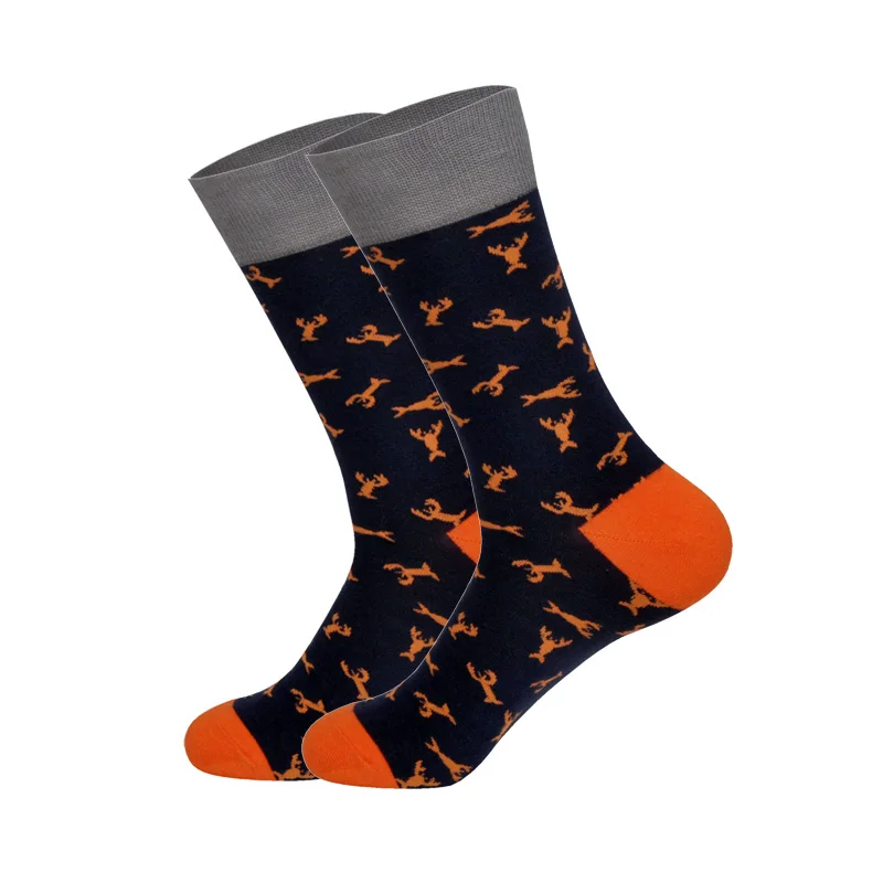 Мужские носки с индивидуальным дизайном для мужчин s 24 цвета рыбий акулы динозавры хип-хоп чулки для скейтбординга
