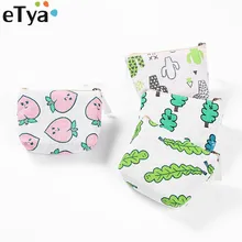 eTya Women Canvas Coin Purse Zipper Fresh Animal Plant Ladies Small Coin font b Wallet b