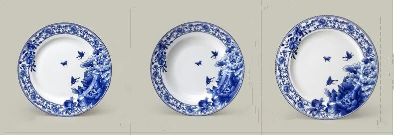 Китайская посуда Цзиндэчжэнь керамическая посуда фарфоровые блюда набор 46 штук