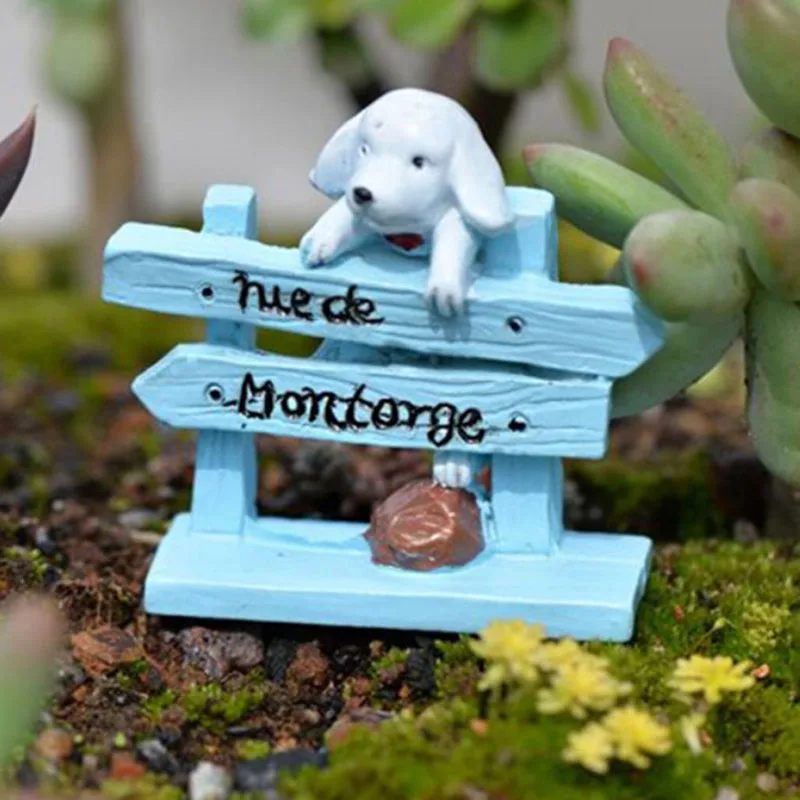 

Creative Home Decoration Accessories Cute Mini Fence Puppy DIY Resin Small Ornaments Furnishing Micro Landscape Decor
