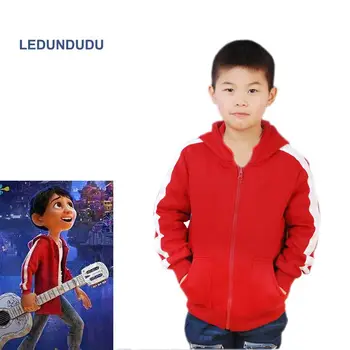 

2017 Fashion Cartoon Movie COCO Cosplay Coat Kids Miguel Red Jacket Boys Fleece Winter Costumes