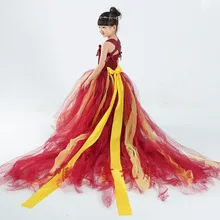 Girls tutu dress flower girl bridesmaid wedding dress long trailing dress gauze tutu princess dress nobility presided