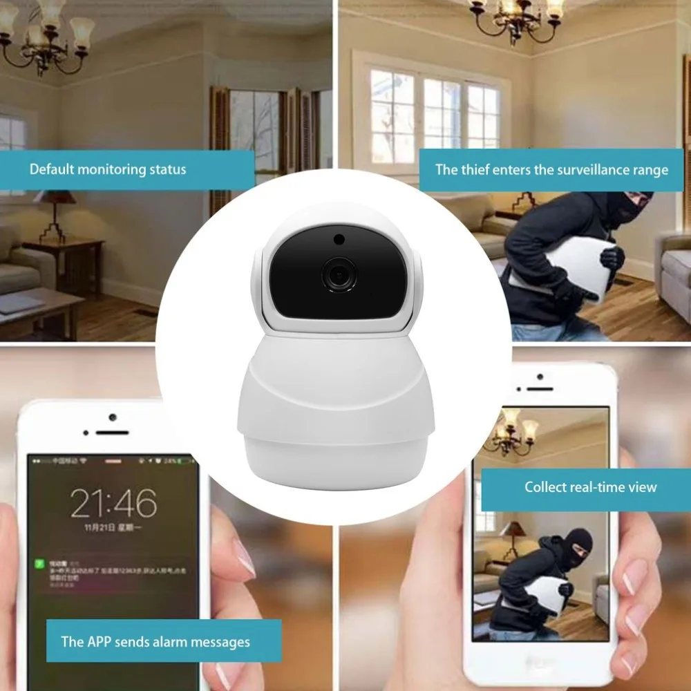

LESHP IP Camera Wireless Security Monitor Digital Camera 2 Million Pixel HD Snowman Shape 360VR Panoramic Shake Head Machine