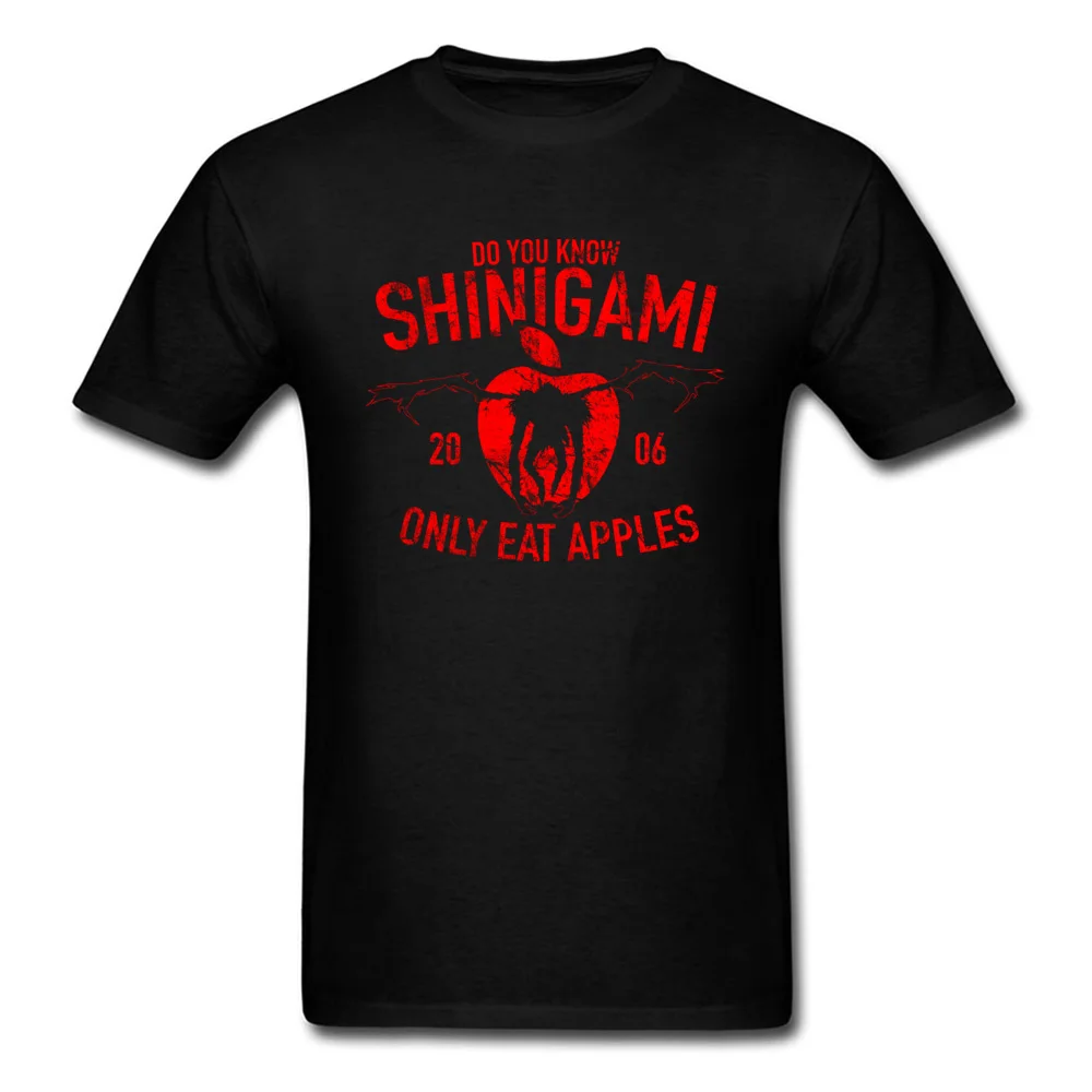 Normal Designer Funny Tops Shirt O-Neck ostern Day Pure Cotton Short Sleeve T-Shirt for Men Group Tops Shirt Free Shipping Do you know Shinigami only eat apples black