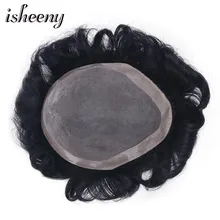 Isheeny Men Toupee 100% Remy Human Hair Straight 5 Colors Mono Lace With NPU Human Hair Toupee Replacement System Isheeny Men Toupee 100% Remy Human Hair Straight 5 Colors Mono Lace With NPU Human Hair Toupee Replacement System