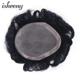 Isheeny Men Toupee 100% Remy Human Hair Straight 5 Colors Mono Lace With NPU Human Hair Toupee Replacement System Isheeny Men Toupee 100% Remy Human Hair Straight 5 Colors Mono Lace With NPU Human Hair Toupee Replacement System