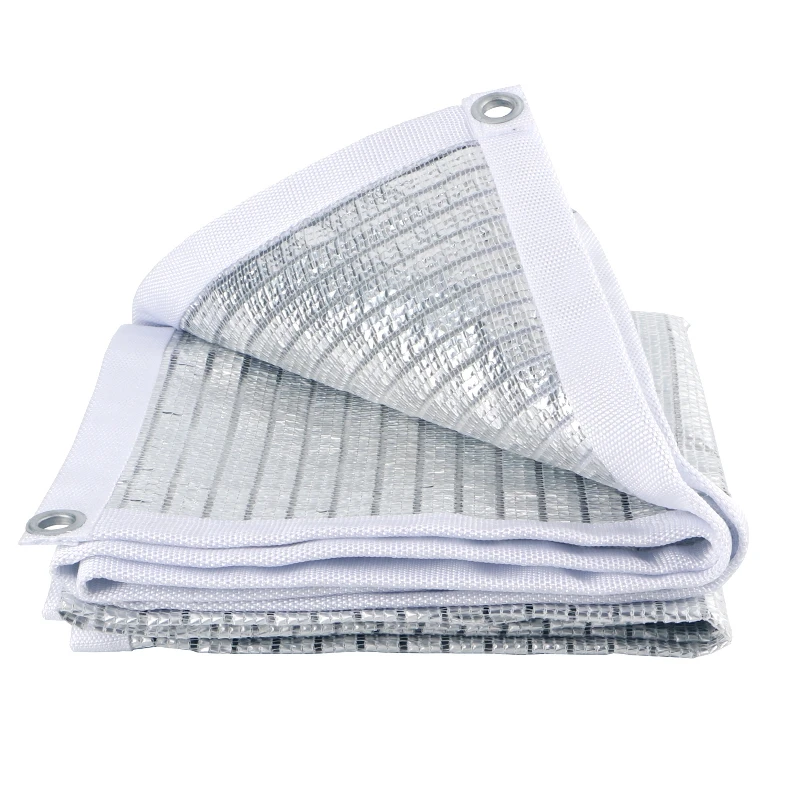 75 Reflective Aluminet Shade Cloth Uv Resistant Sunblock Shade Net With Grommets Sun Block Mesh Shade For Greenhouse Garden Pat Shade Sails Nets Aliexpress