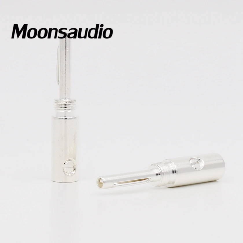 

Free shipping 8pcs/lot Nakamichi Silver plated Banana plug banana adapter Silver Banana Connectors