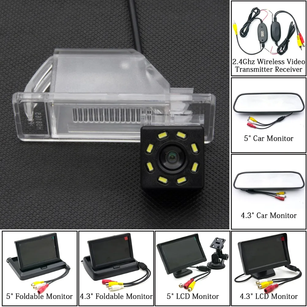 

8LED HD Car Rear View Camera Reverse Backup 5" Parking Monitor For Nissan X Trail X-Trail Qashqai Juke Sunny Versa Peugeot 307
