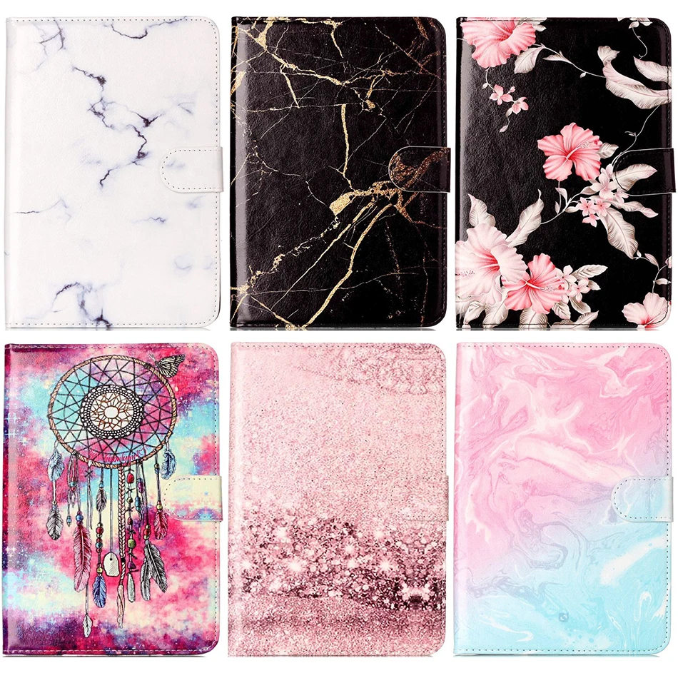 

Universal 7 inch Tablet Case For Huawei Lenovo Samsung Asus Acer Marble Leather Flip Tablet Protective Shell Fundas Cover DP00E