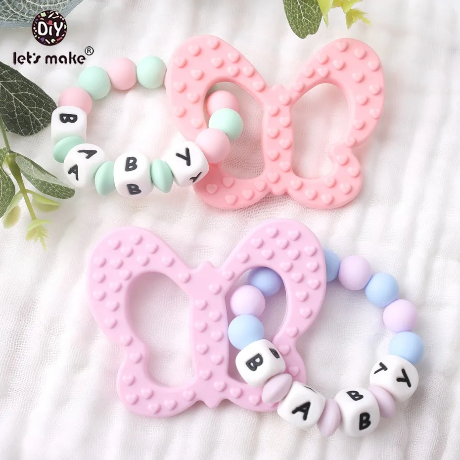 Let's Make 2pc Personalised Silicone Pacifier Chain Customize The Baby