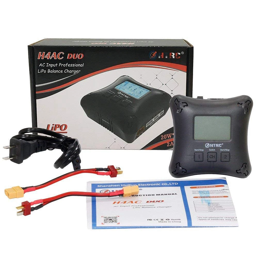 Eu Plug Htrc Lipo зарядное устройство Duo Mini Rc двухпортовое зарядное устройство 20Wx2 2A X2 H4Ac для 2-4S подзаряжаемый, Lipo с зарядным устройством