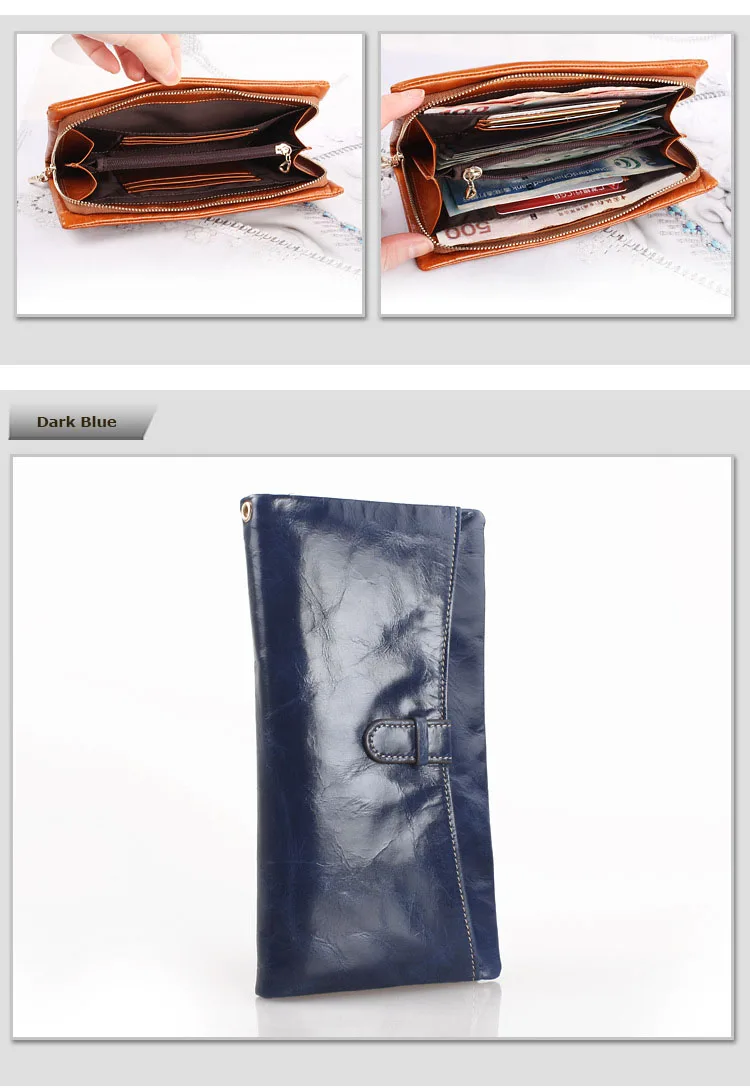 Beite Boer кожаные длинные женские кошельки, однотонный Европейский Стиль кошелек на молнии, женская сумка-клатч на день и портмоне. gif t