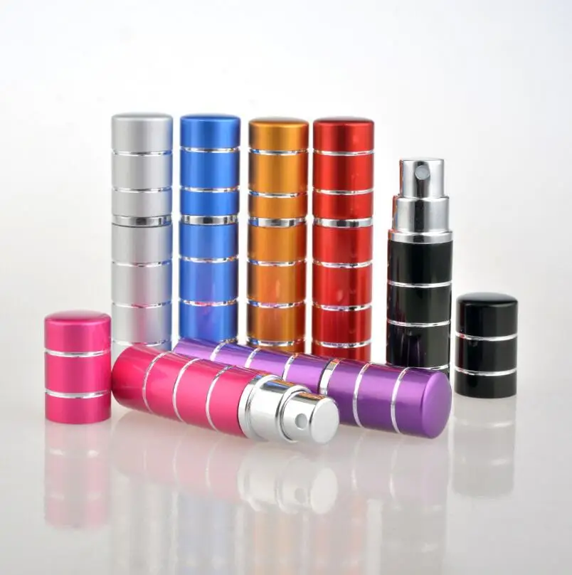 

Wholesale 5ML Mini Portable Silver Ring Metal Perfume Bottle With Spray Empty Perfume Container