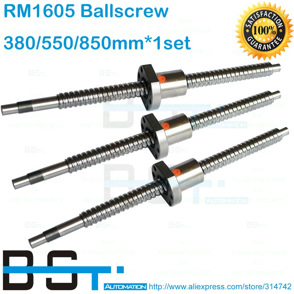 Набор шариковых винтов BSTMOTION 1605 L 850 мм/550 мм/380 мм + Одиночная шаровая гайка ssu с