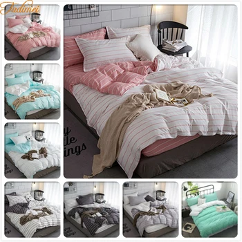 

Classical Stripe Duvet Cover Bed Linens Quilt Comforter Pillow Case 3/4 pcs Bedding Sets Adult Kids Soft Cotton Bedlinen 200x230