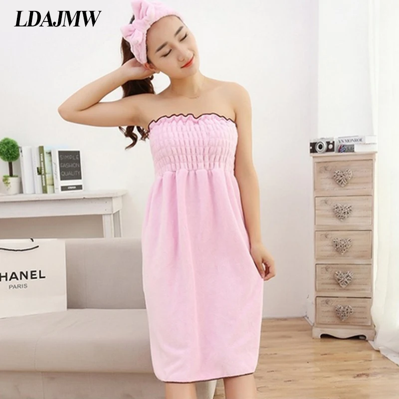 LDAJMW Ms Bathroom Bath Robe Amazing Magic Towel Microfiber Strapless