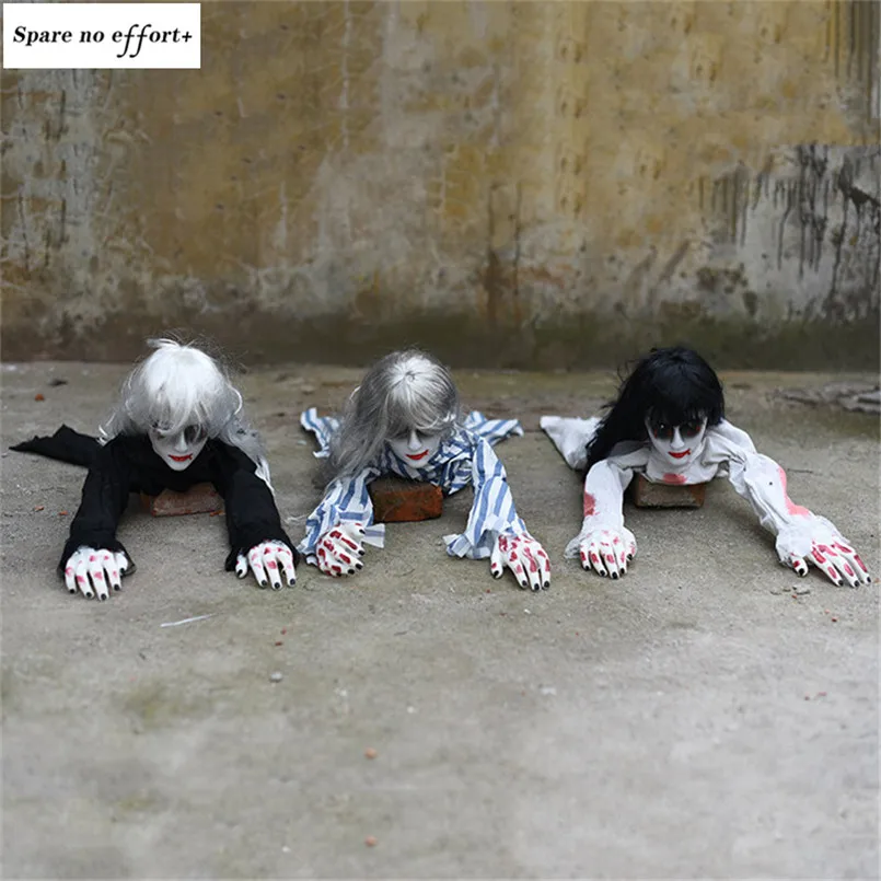 

Crawling Creepy Ghost Festival Room Haunted House Bar Decoration Electric Moving Toy Halloween Decor Haunted Doll Glowing Eyes