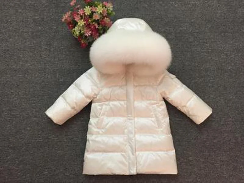 Зимняя куртка детский зимний комбинезон для девочек, куртки с натуральным мехом для маленьких девочек Детская верхняя одежда, парка, пальто Одежда для маленьких девочек