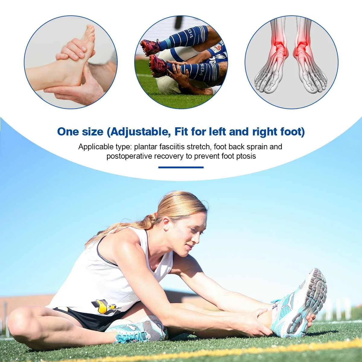 1Pcs Ankle Support Brace+ Tension Band Free Adjustment Elasticity Sport Protection Foot Bandage for Women Men Arthritis Protect
