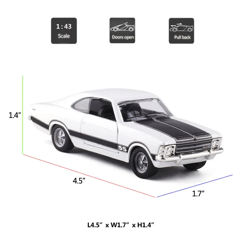 HOMMAT 1:43 Масштаб Chevrolet Opala Модель ss автомобиль литая модель игрушечного автомобиля винтажная модель автомобиля подарок для мальчиков детские игрушки для детей