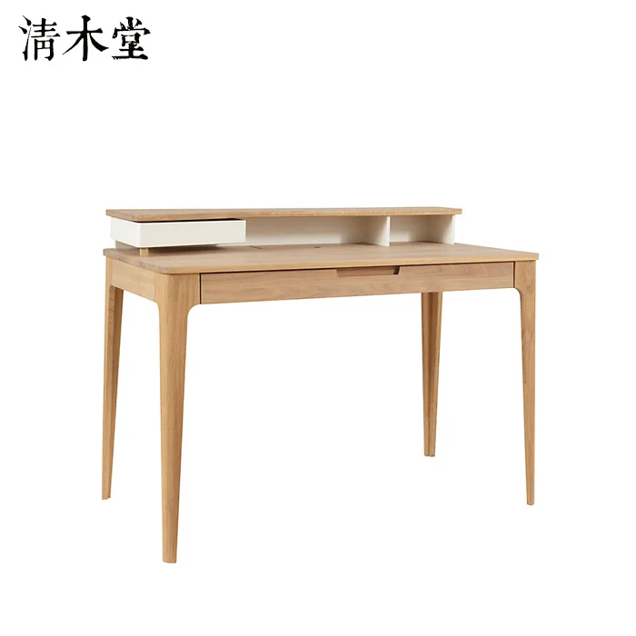 Japanese Style Wood Desk Clear Church Ash Dresser Features One