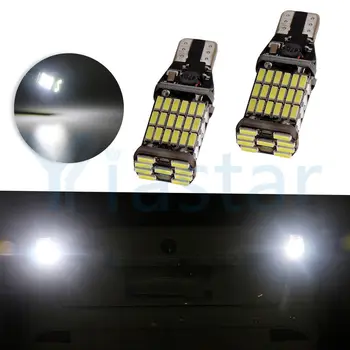 

10*T15 921 W16W 45 SMD 4014 LED Auto Additional Brake Lamp Backup Reverse Lights Car Daytime Running Light White DC12V