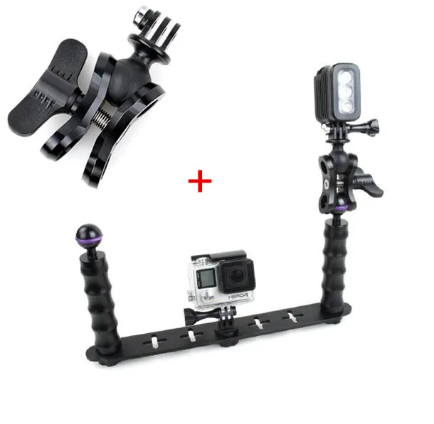 Prix pour De poche Selfie Manfrotto Plongée Sous-Marin Montage + TMC LED Éclairage D'appoint pour GoPro 3/3 +/4/5 Xiaomi yi SJ4000 SJ5000 SJ6000 caméra Prix pour De poche Selfie Manfrotto Plongée Sous-Marin Montage + TMC LED Éclairage D'appoint pour GoPro 3/3 +/4/5 Xiaomi yi SJ4000 SJ5000 SJ6000 caméra